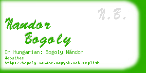 nandor bogoly business card