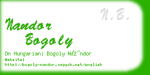 nandor bogoly business card